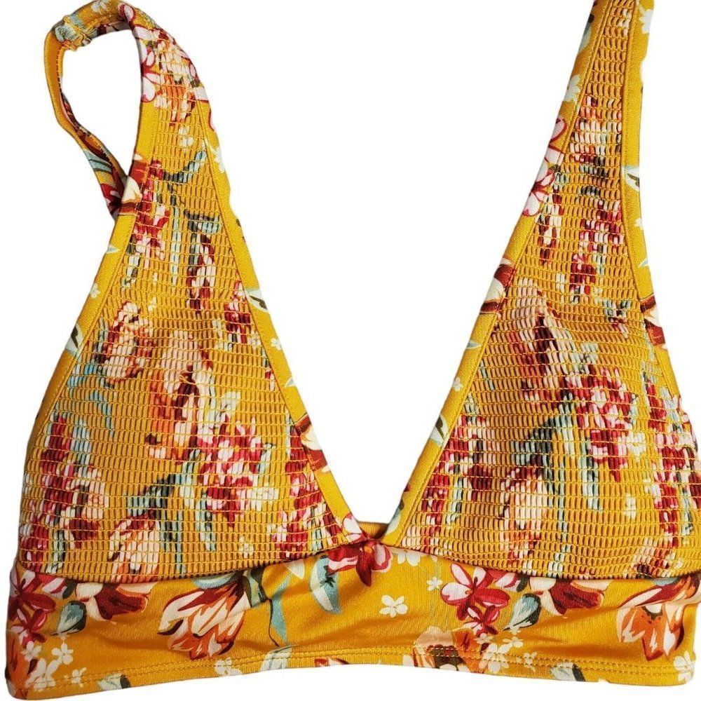 Chelsea & Violet Floral 2 Piece Swimsuit Size xs Bikini Top Side Tie Hipster - Picture 7 of 11